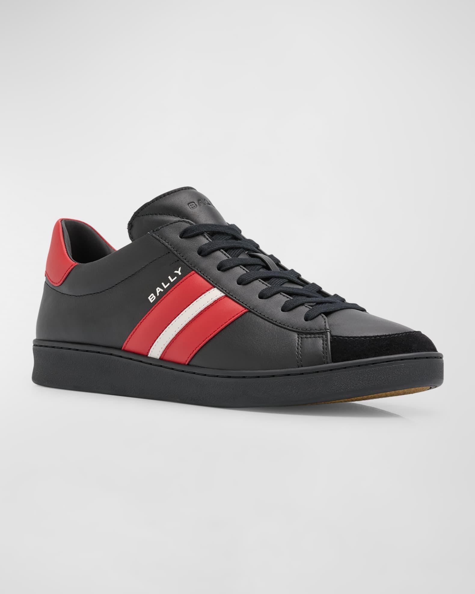 Men's Low-Top Leather Tennis Sneakers Product Image