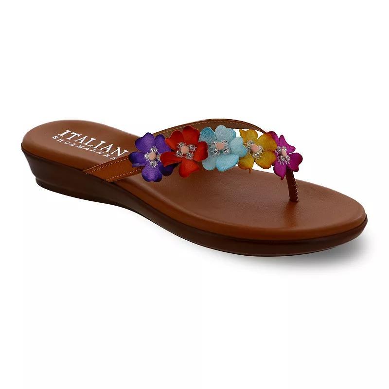Womens Italian Shoemakers Emina Flat Sandals Grey Team Product Image