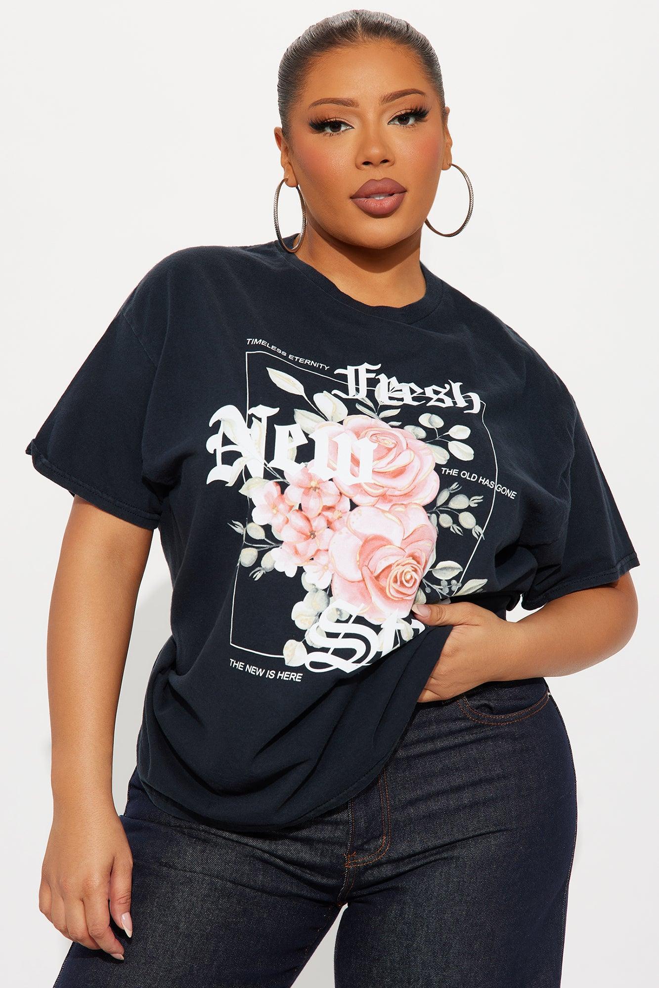 Fresh New Start Vintage Washed Tee - Black Product Image