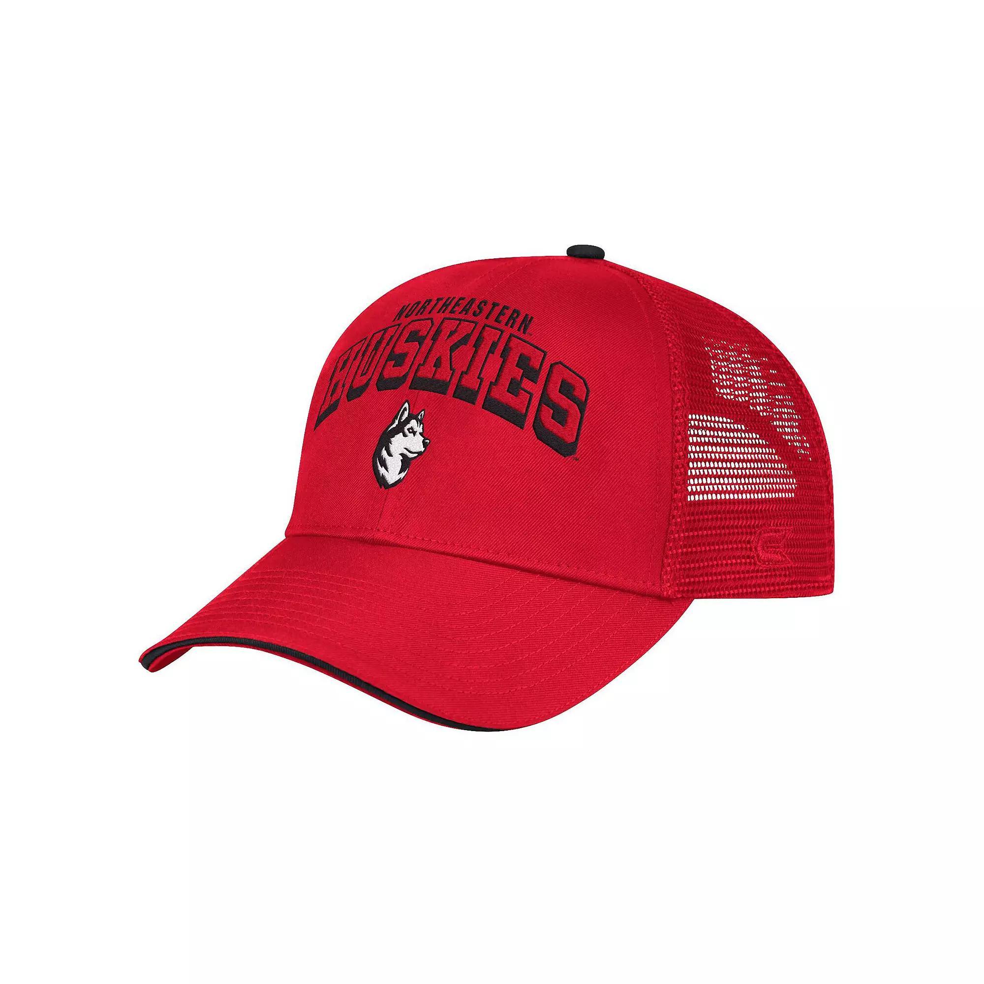 Men's Colosseum Red Northeastern Huskies Wyatt Primary Team Trucker Adjustable Hat, Nc2 Red Product Image