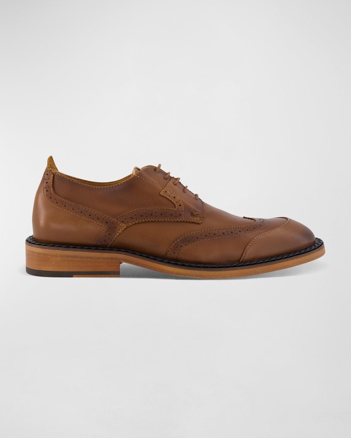 Mens Wingtip Brogue Leather Derby Shoes Product Image