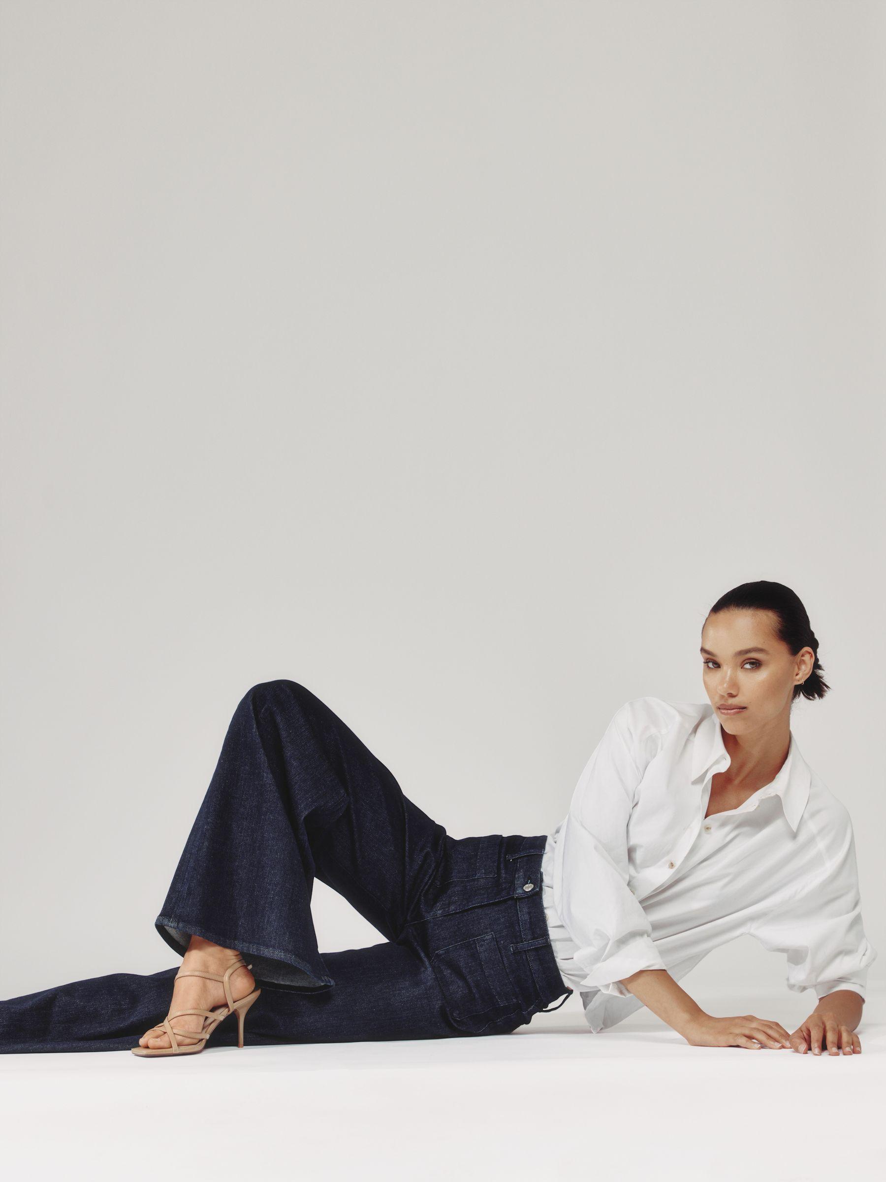 Petite Check Flared Suit Trousers in Grey Product Image
