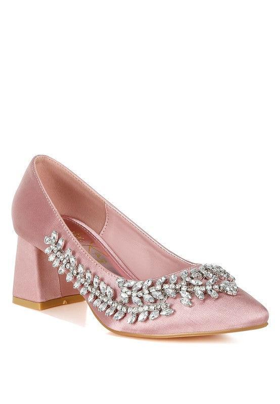Abatina Satin Diamante Embellished Pumps Product Image