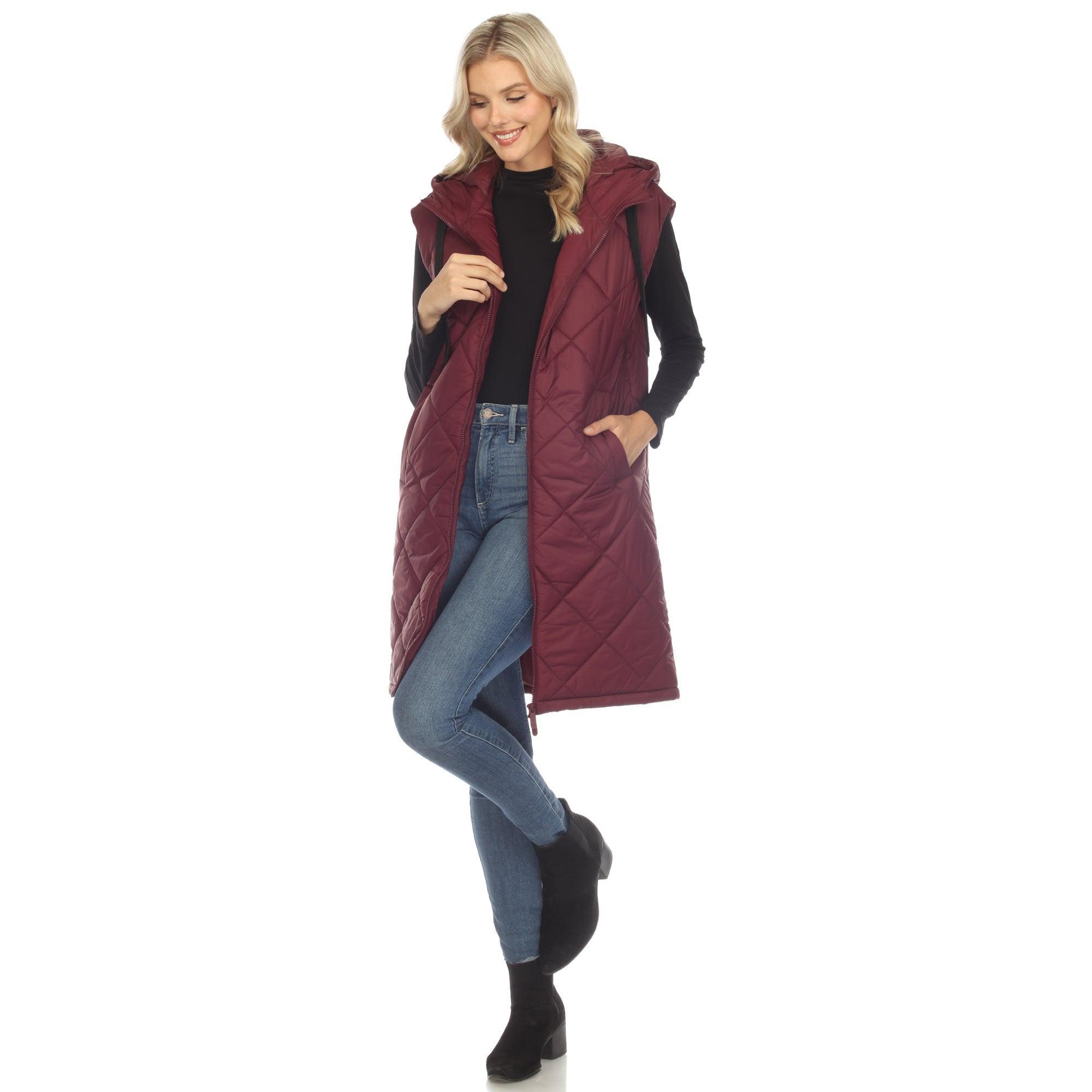 Women's Diamond Quilted Hooded Puffer Vest Female Product Image