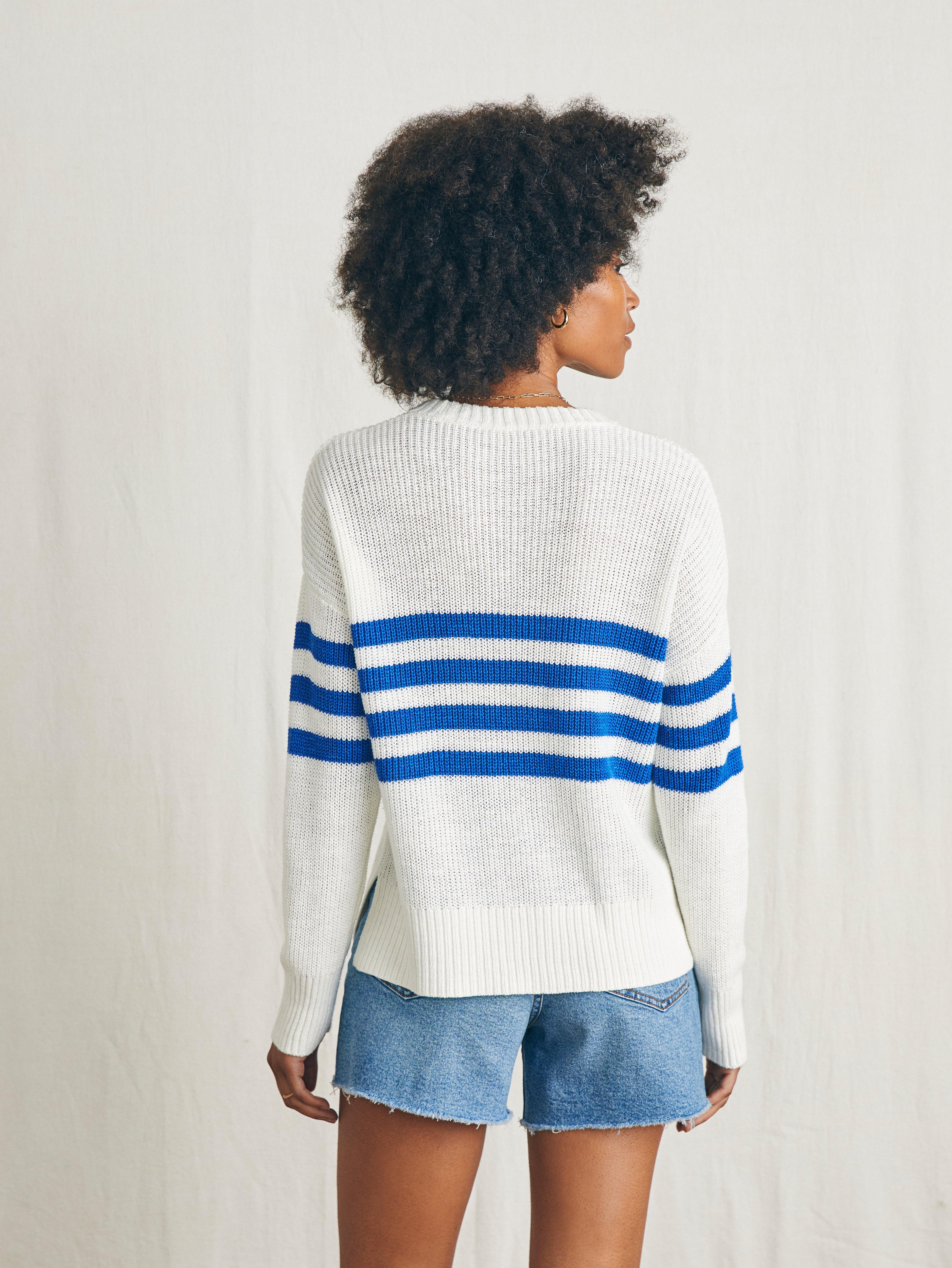 Miramar Linen Crew Sweater - Charleston Stripe Female Product Image