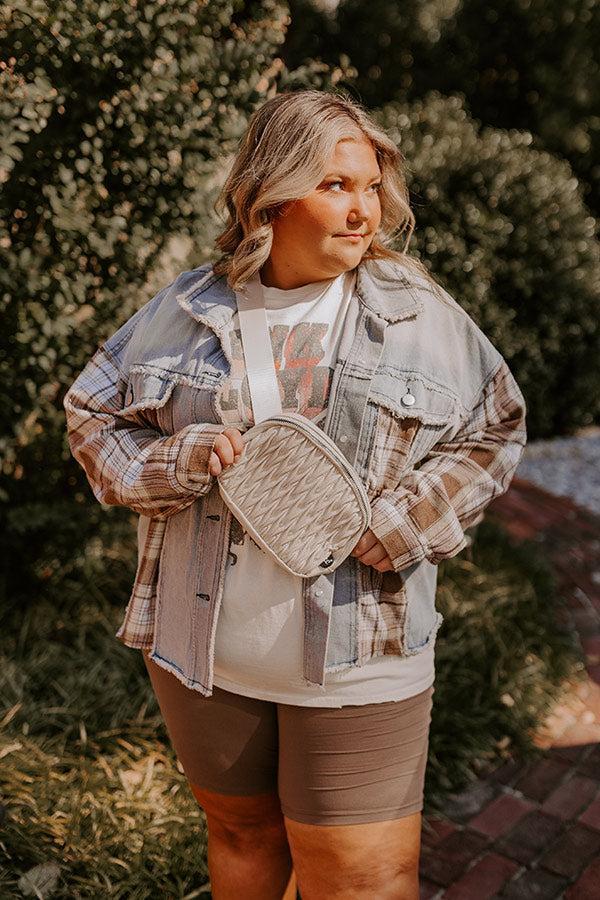Fall Latte Denim Jacket Curves Product Image