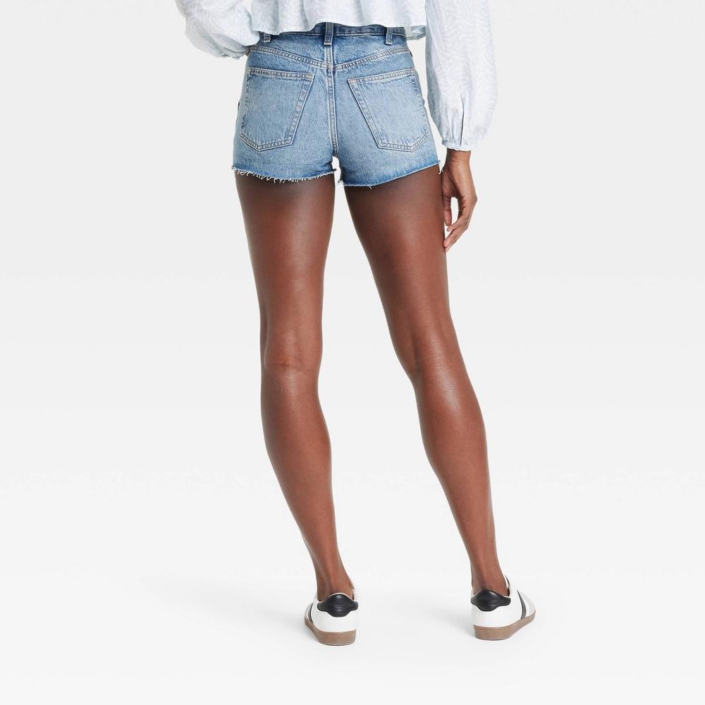 Women's High-Rise Cutoff Mini Jean Shorts - Universal Thread™ Light Wash 4: Heavyweight , Fly Button Closure Product Image