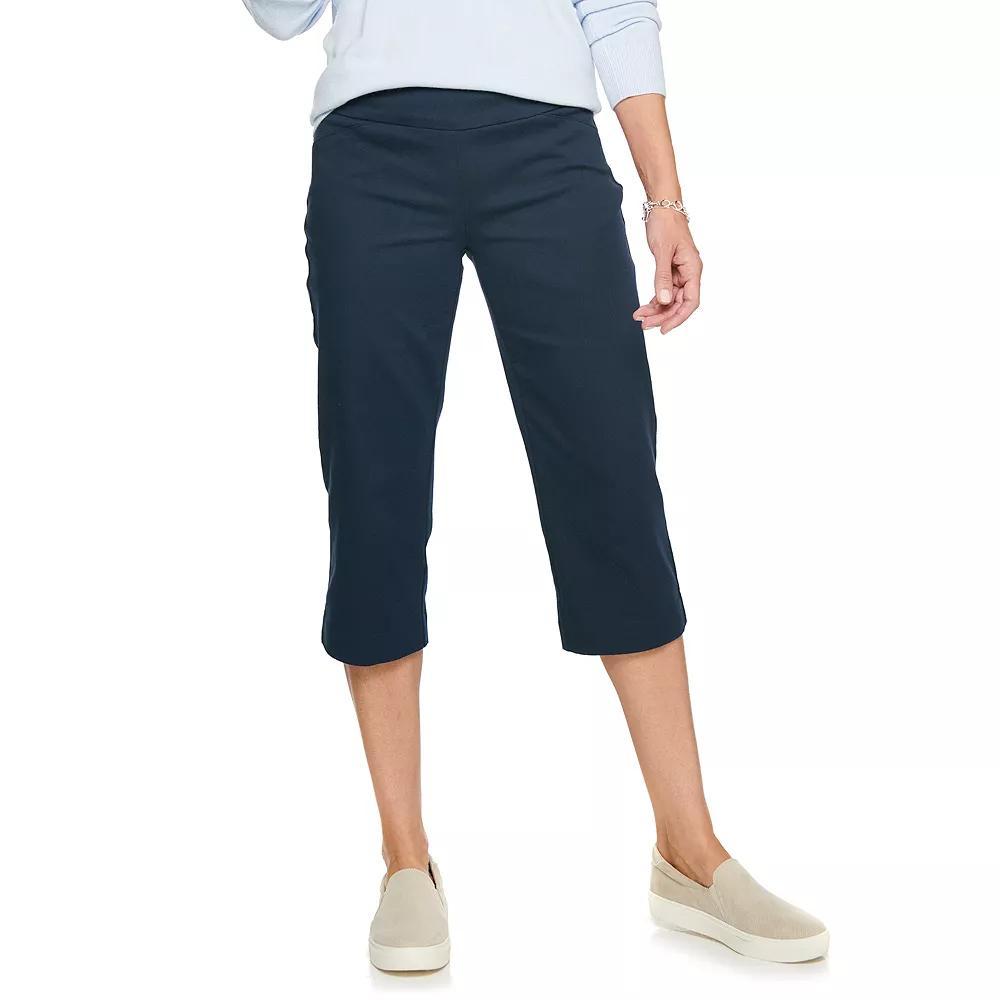 Petite Croft & Barrow® Effortless Stretch Capri Pants, Women's, Size: 10 Petite, Blue Product Image