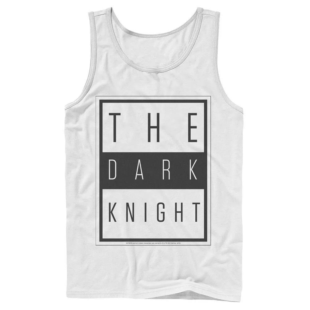Men's DC Comics Batman The Dark Knight Block Poster Tank Top, Size: Large, White Product Image