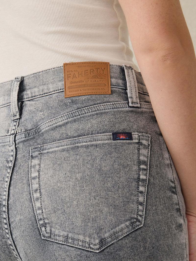 Slim Straight Sunwashed Denim - Washed Black Product Image