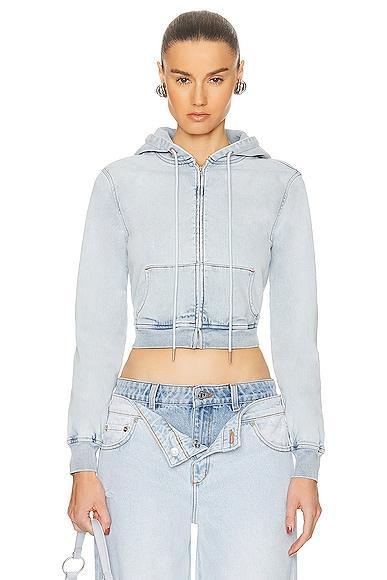 SER.O.YA Edith Cropped Hoodie Blue. (also in XL, XS). Product Image