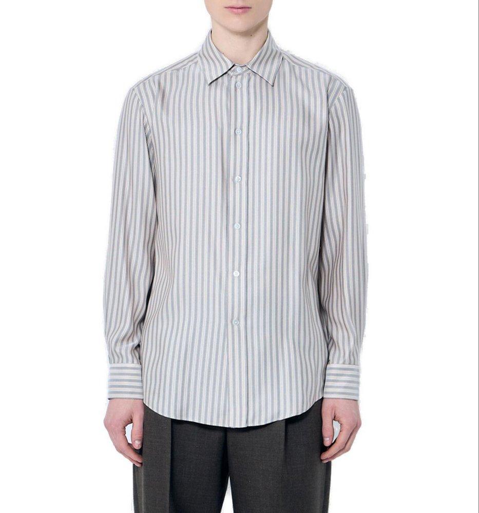 THE ROW Luigi Striped Shirt In Beige Product Image