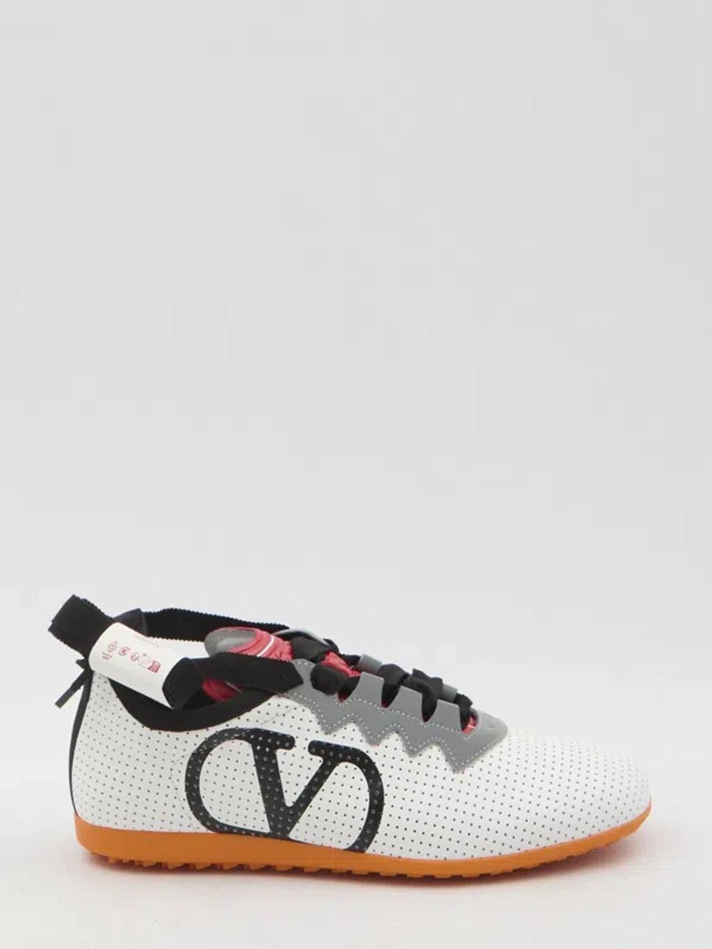 VALENTINO GARAVANI Chromathon Low-top Sneakers In Perforated Leather In Multi Product Image