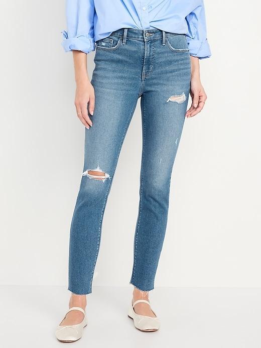 High-Waisted Rockstar Super-Skinny Ankle Jeans Product Image