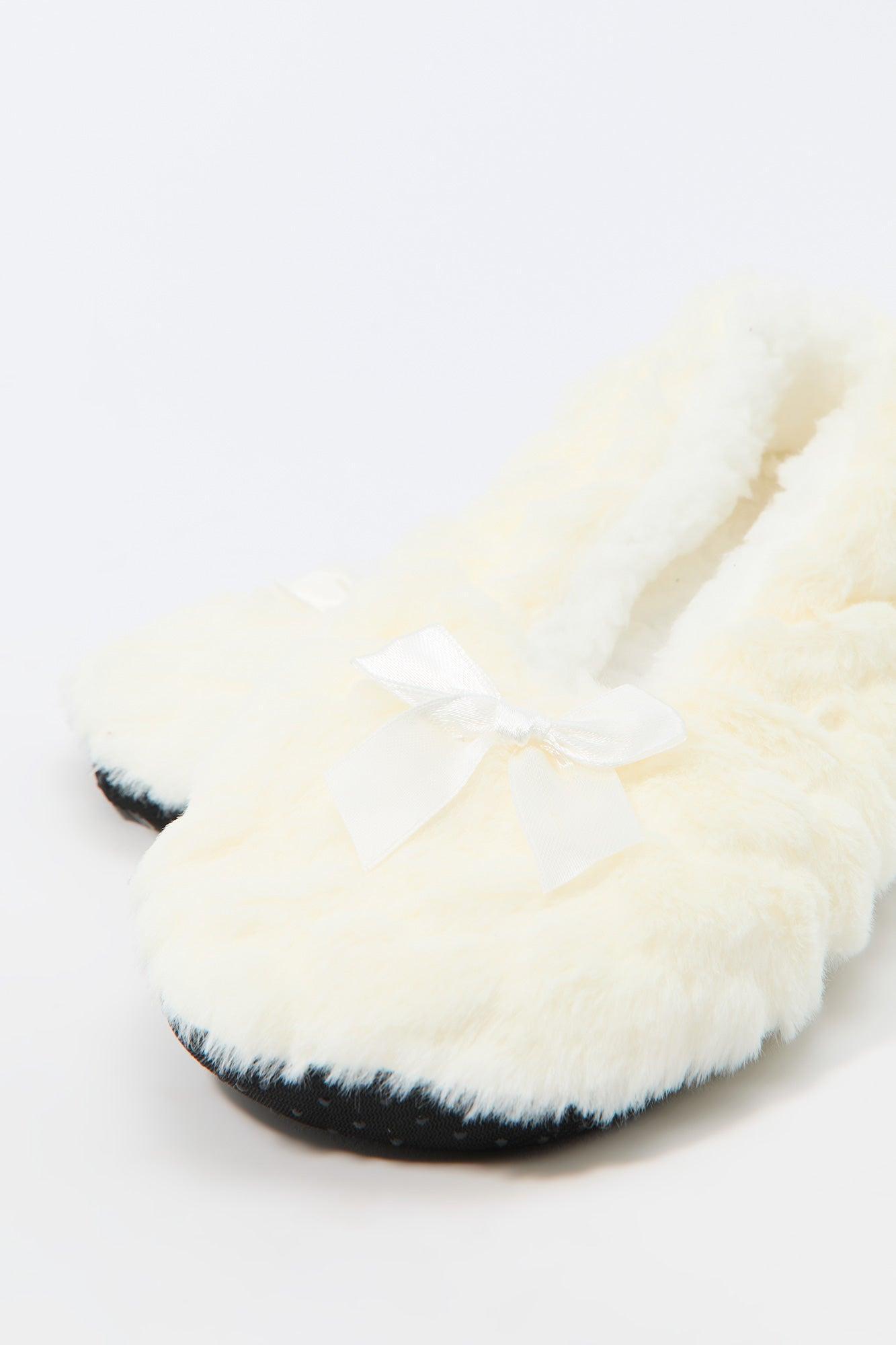 Faux-Fur Ballerina Bow Slipper Female Product Image