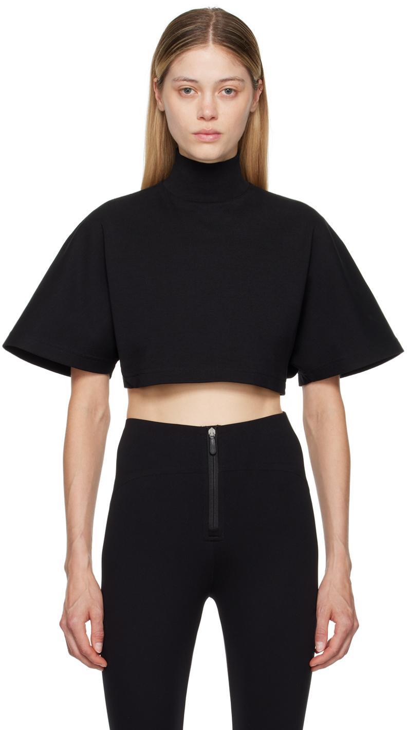 ALAÏA Black Highneck T-shirt In 995 - Noir Alaia Product Image