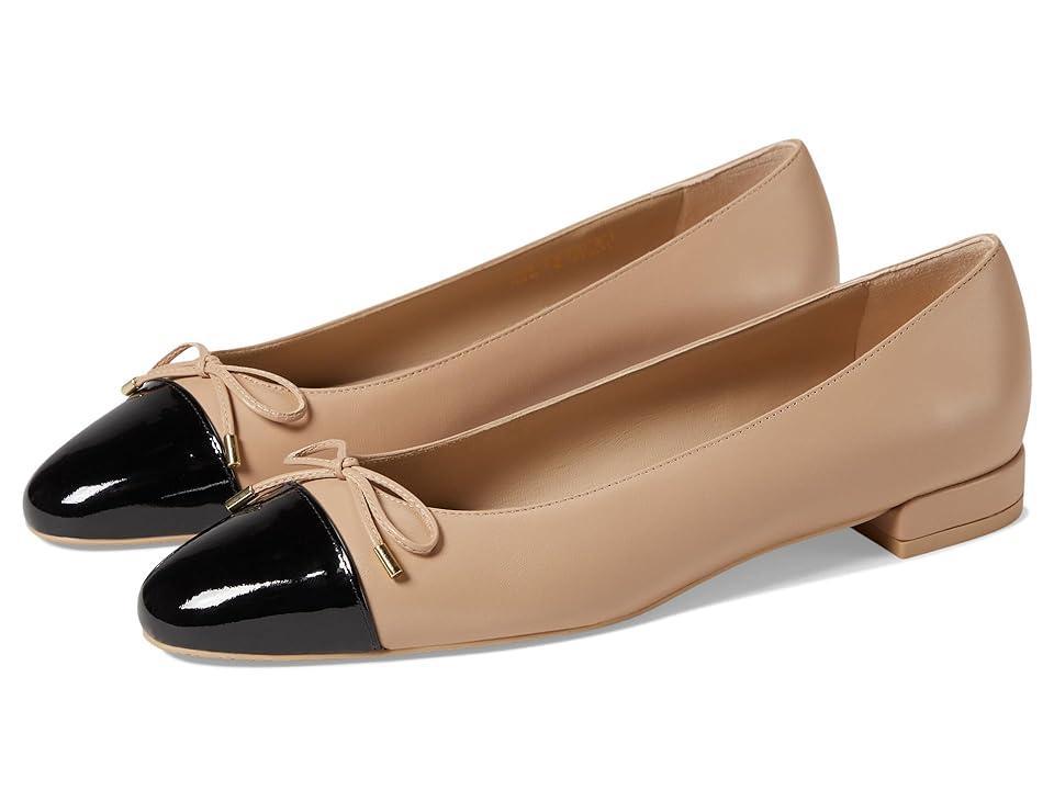 Womens Sleek Bow Leather Ballerina Flats Product Image