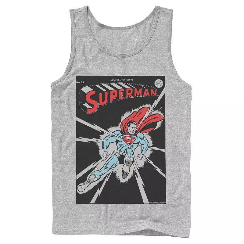 Men's DC Comics Superman No. 32 Comic Cover Poster Tank Top, Size: Large, White Product Image