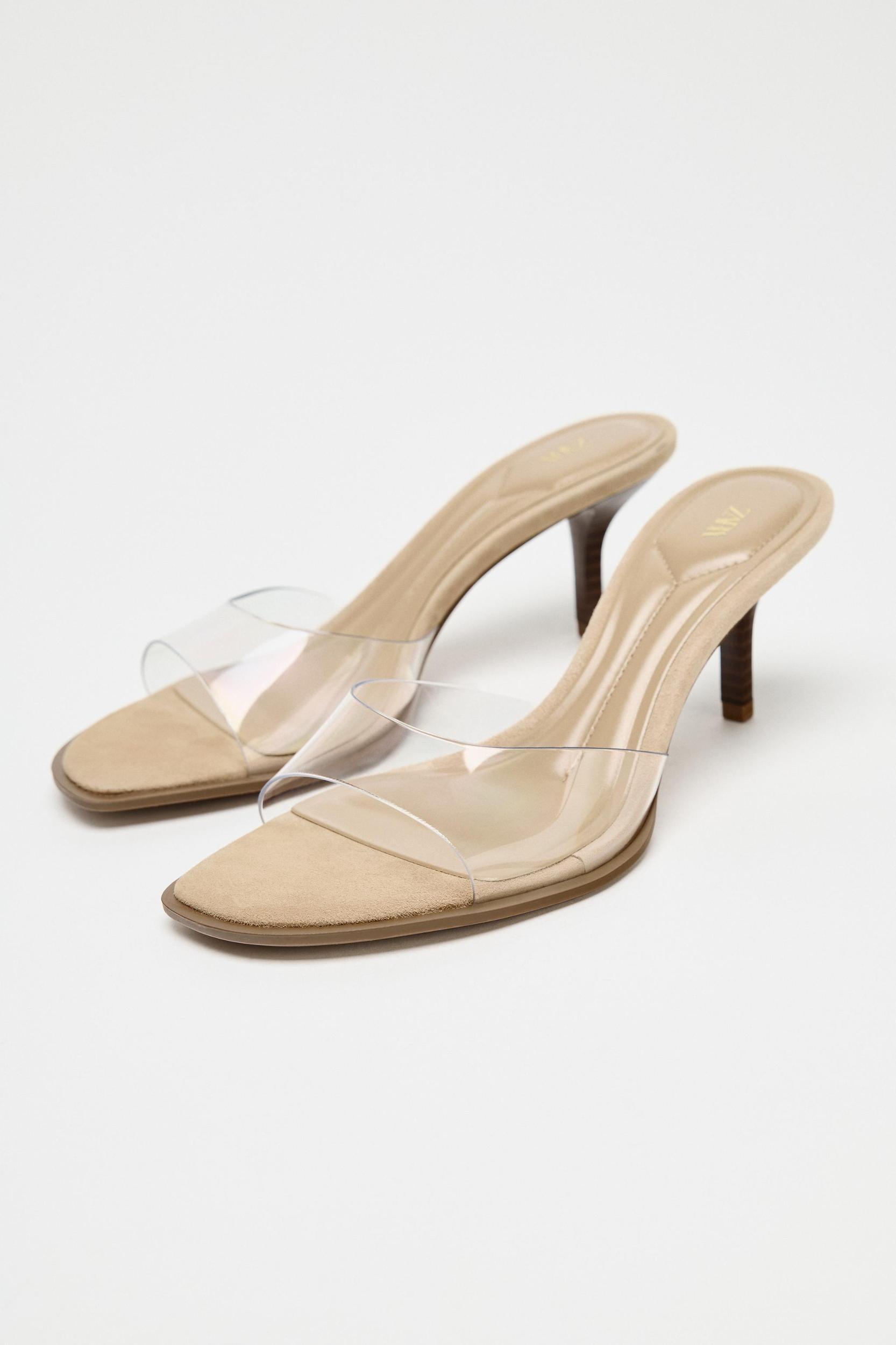 HIGH HEELED VINYL SANDALS Product Image
