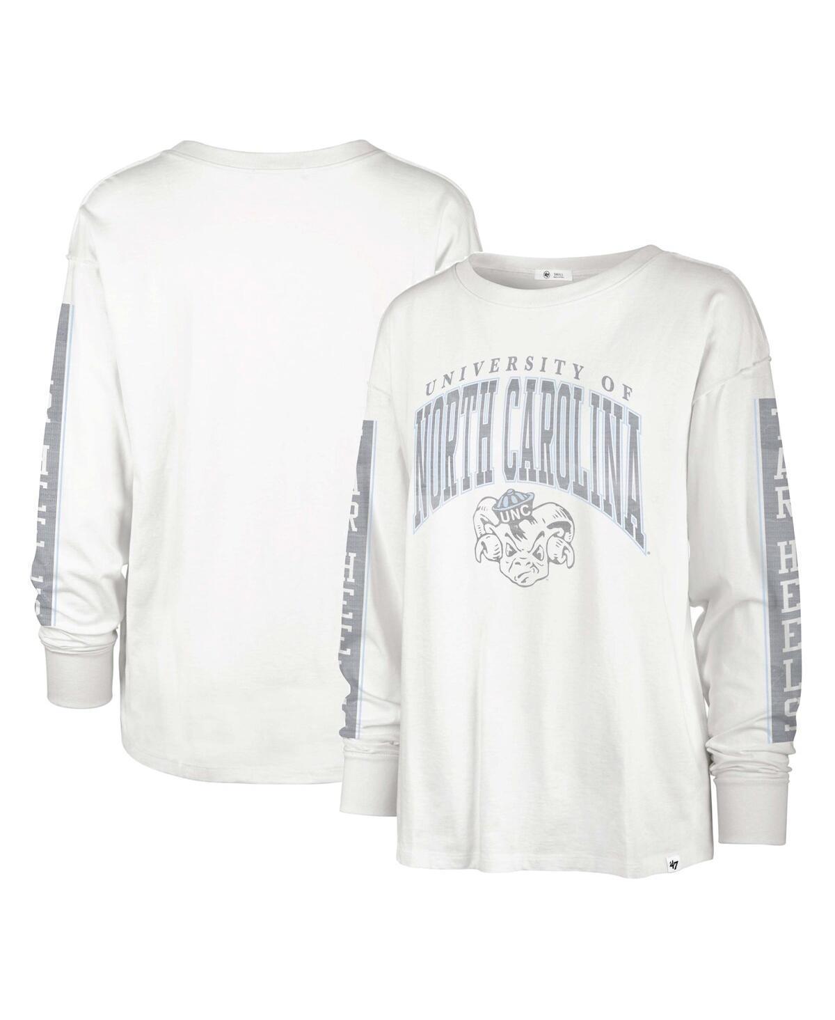Women's '47 White North Carolina Tar Heels Statement SOA 3-Hit Long Sleeve T-Shirt, Size: Small Product Image