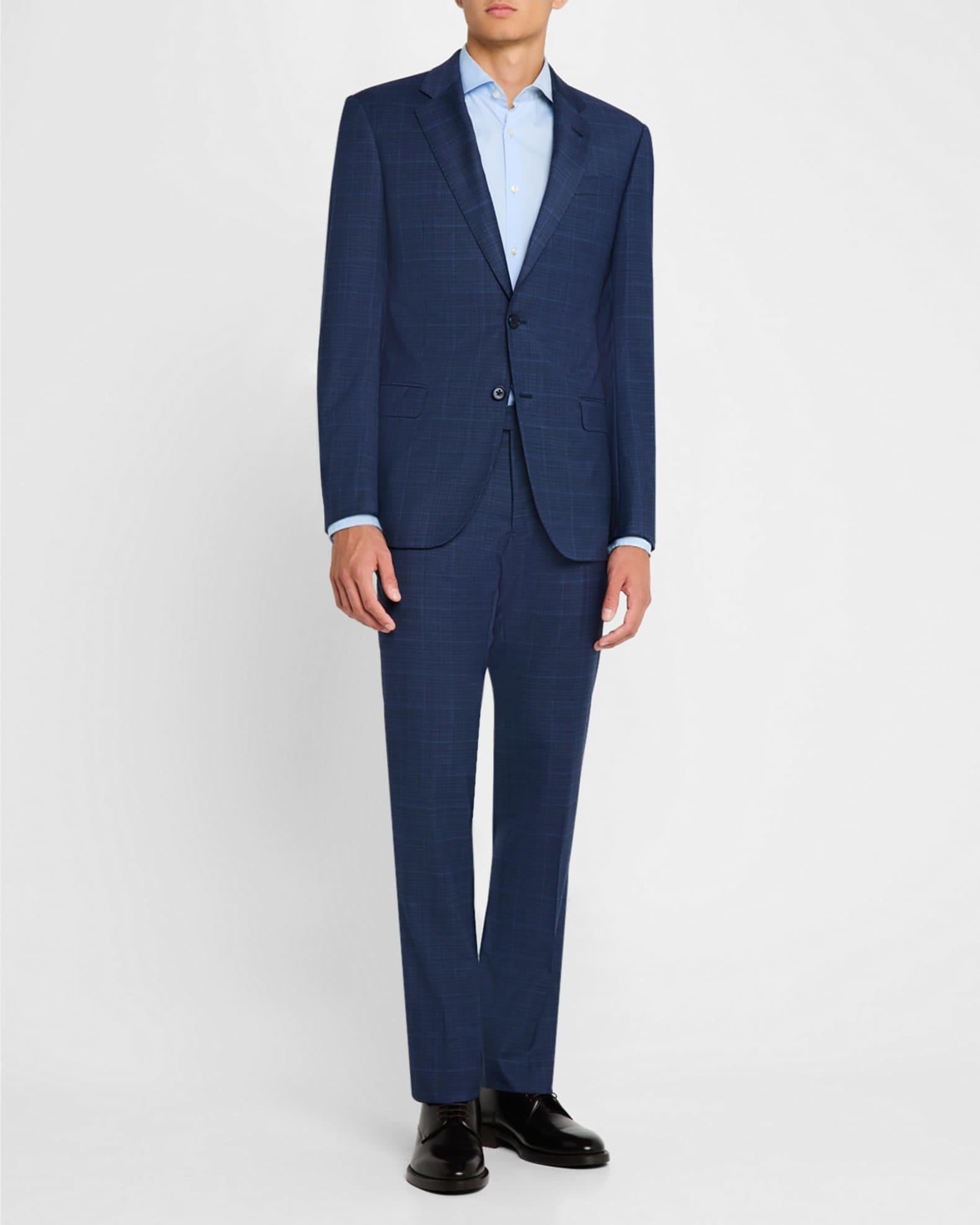 Men's Wool Stretch Windowpane Suit Product Image