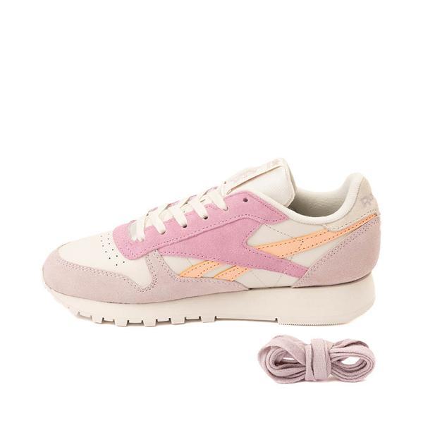 Womens Reebok Classic Leather Athletic Shoe - Chalk / Peach / Lily Product Image