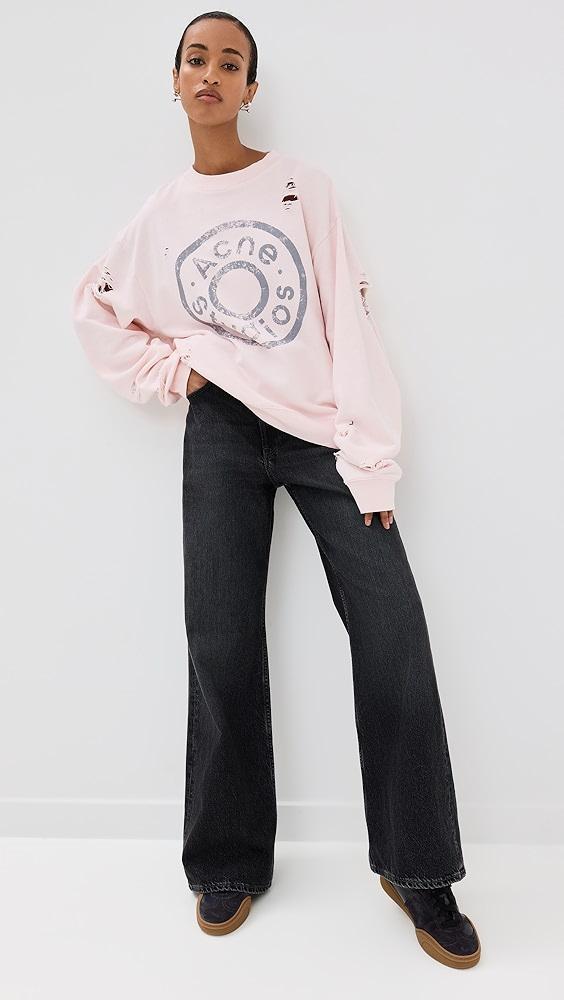 Acne Studios Button Logo Sweatshirt | Shopbop Product Image