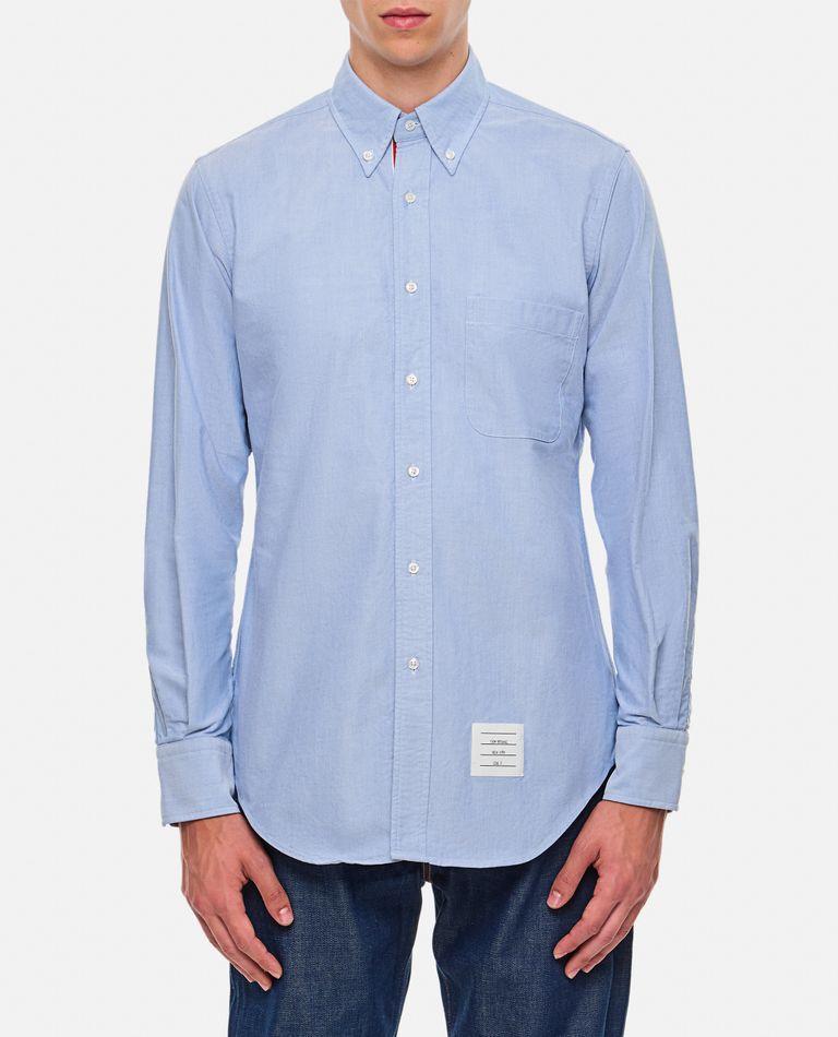 THOM BROWNE Classic Fit Cotton Button-down Shirt In Light Blue Product Image