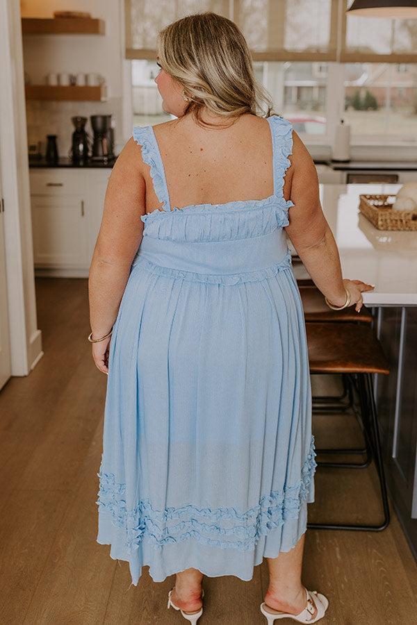 Bayside Bliss Ruffle Midi in Sky Blue Curves Product Image