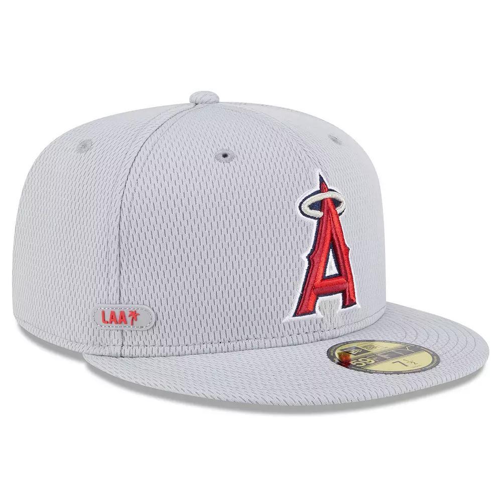 Men's New Era Gray Los Angeles Angels 2025 MLB Clubhouse 59FIFTY Fitted Hat, Size: 6 7/8, Grey Product Image
