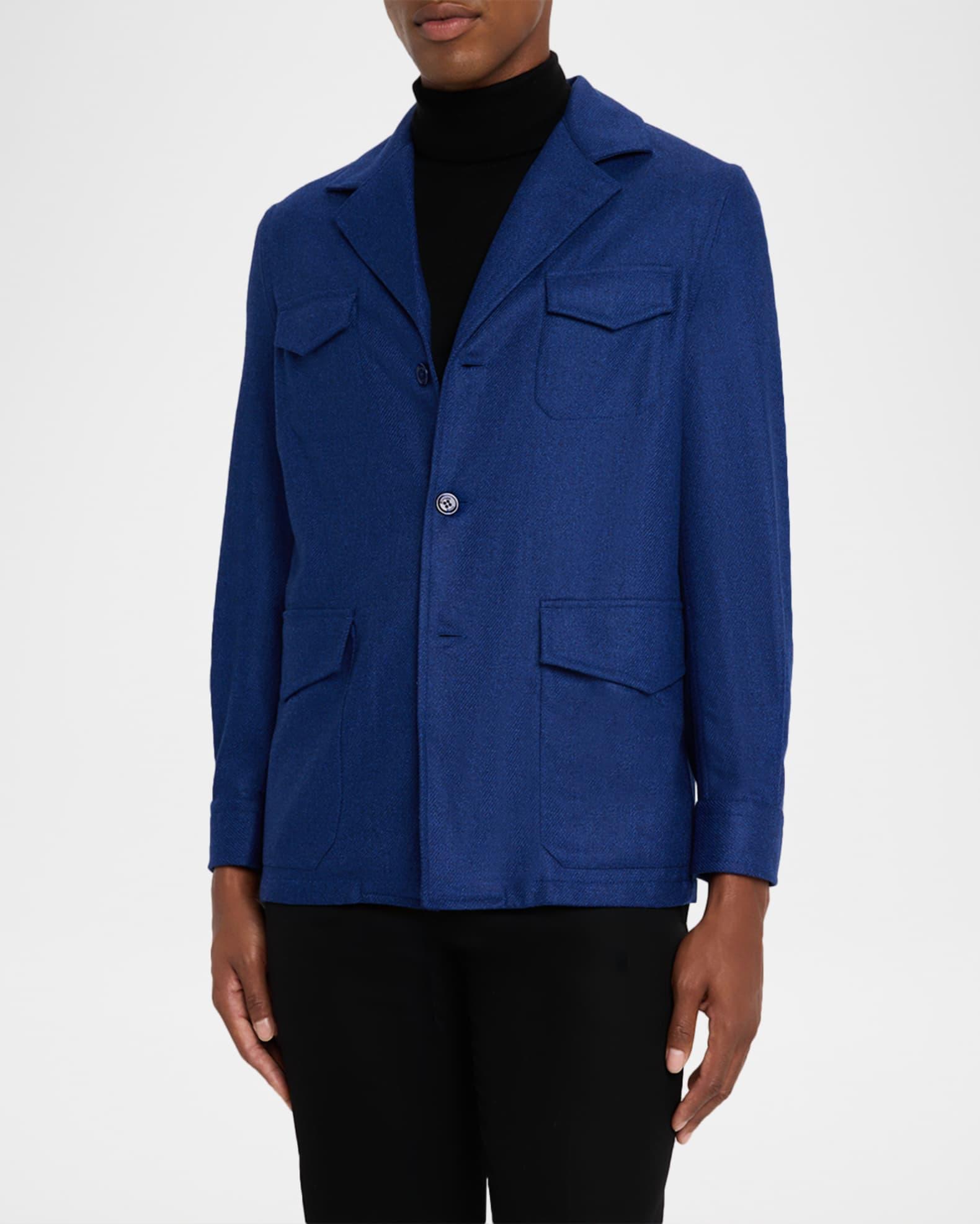 Men's Wool and Silk Flap-Pocket Chore Jacket Product Image