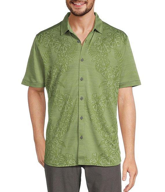 Tommy Bahama Palm Coast Cascade Vines Jacquard Short Sleeve Woven Camp Shirt Product Image