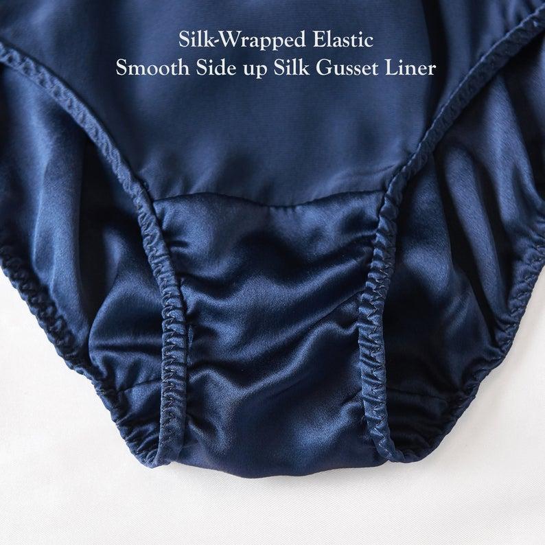 Black Pure Mulberry Silk Bikini Panties | Mid Waist | 22 Momme | Float Collection Product Image