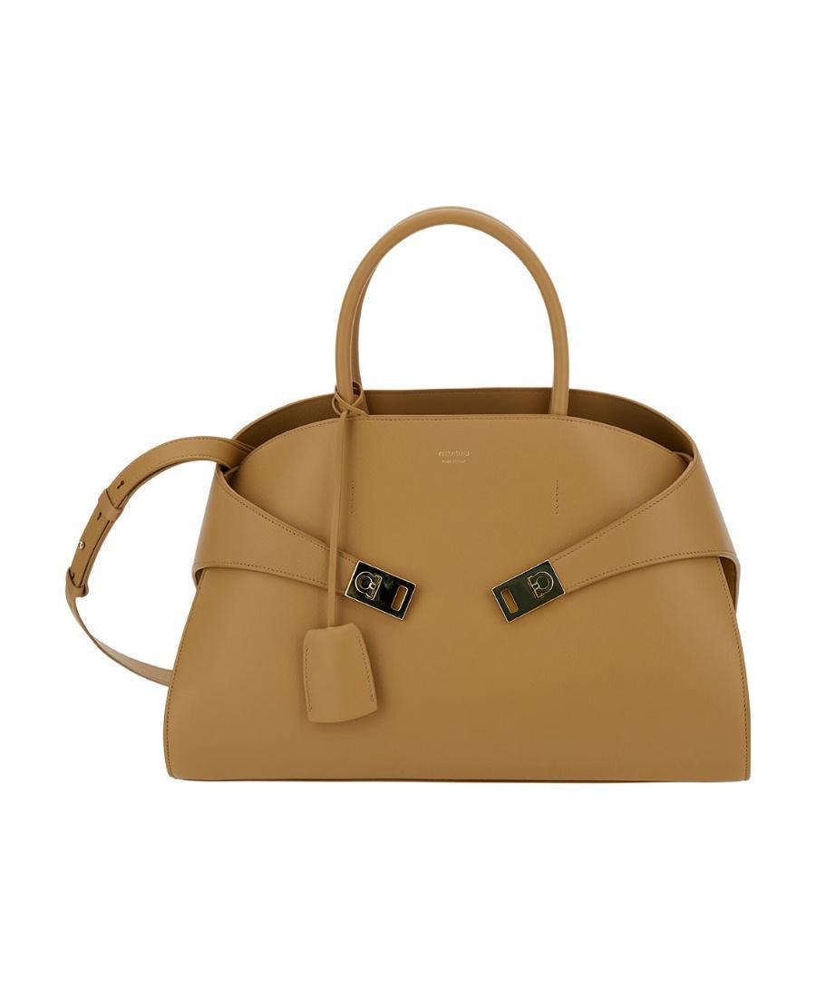 FERRAGAMO Logo Buckle Shoulder Bag In Beige Product Image