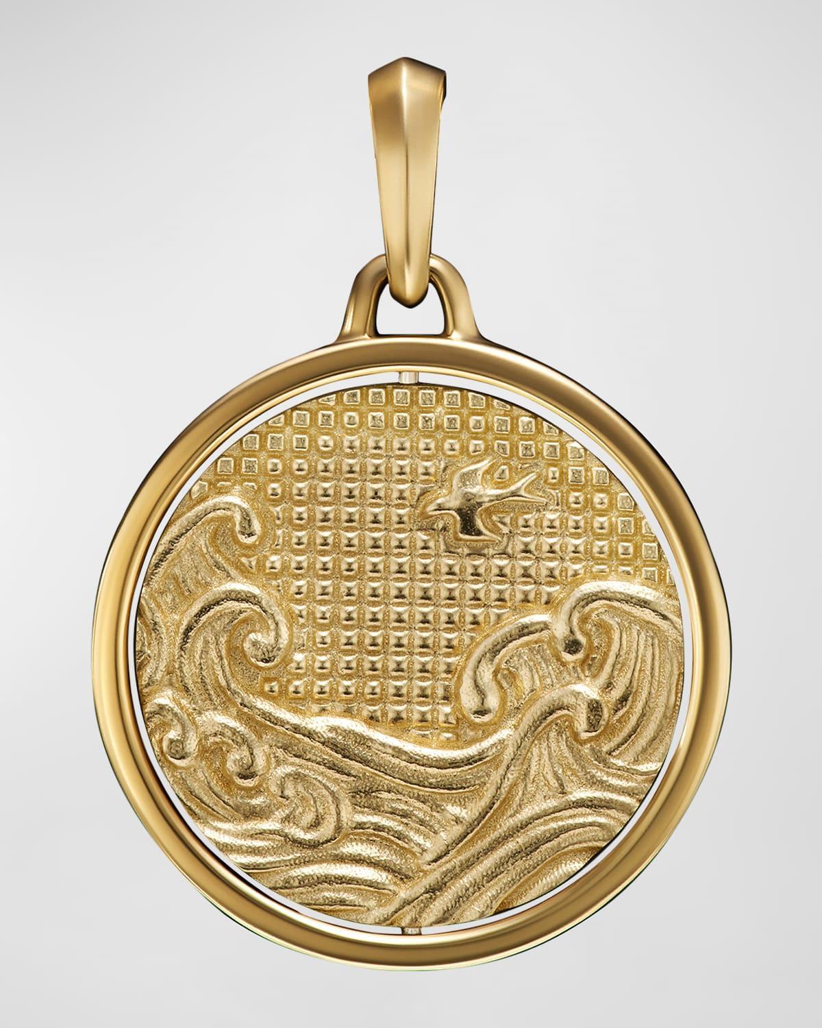 Mens Duality Pendant in 18K Gold, 30mm Product Image