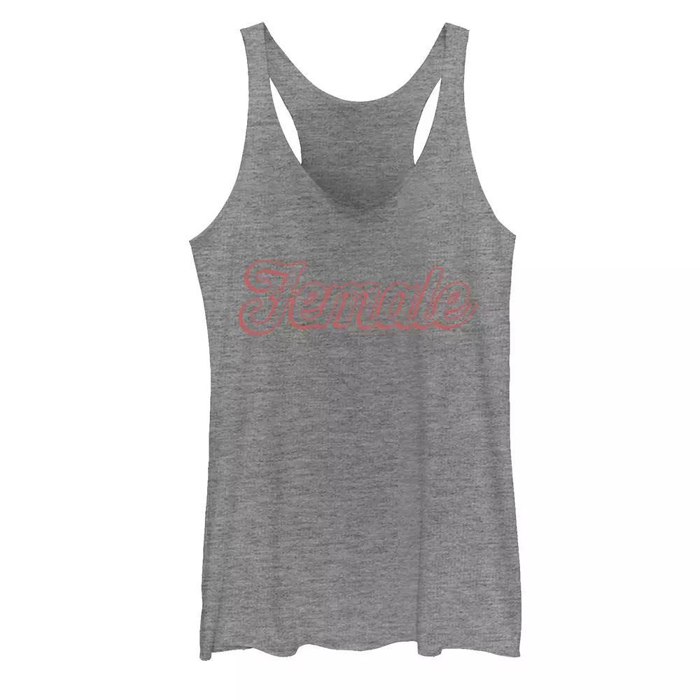 Juniors Female Bubble Red Text Tank Top, Girls Gray Grey Product Image