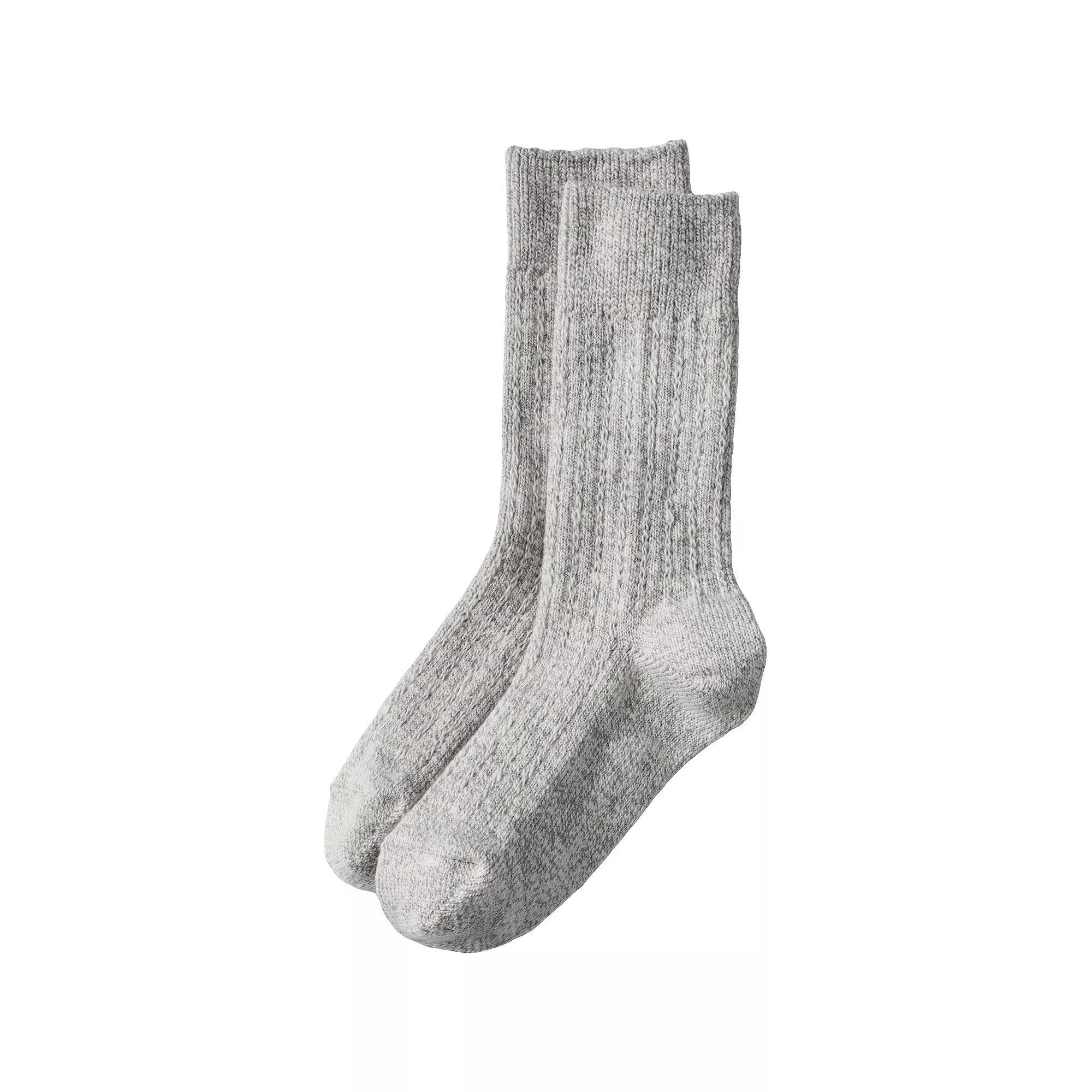 Women's Lands' End Marl Crew Camp Socks, Size: Small-Medium, Dark Cameo Gray Product Image