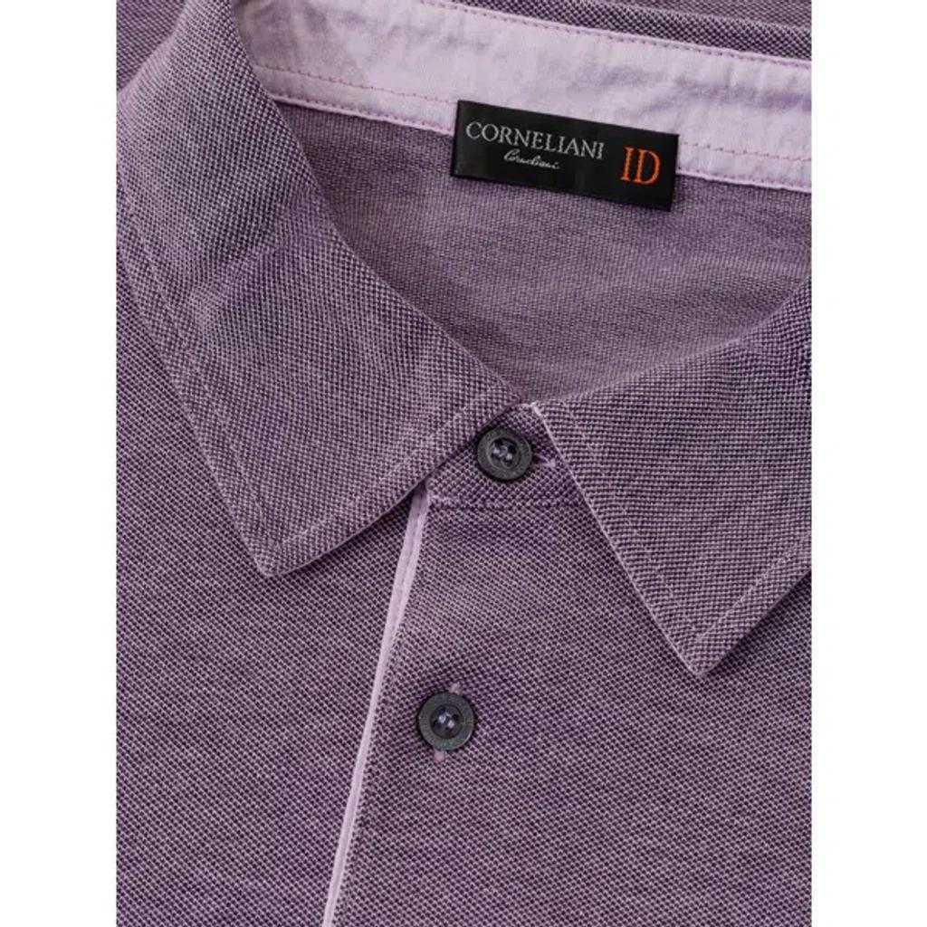 CORNELIANI Cotton Polo Men's Shirt In Viola Chiaro Product Image