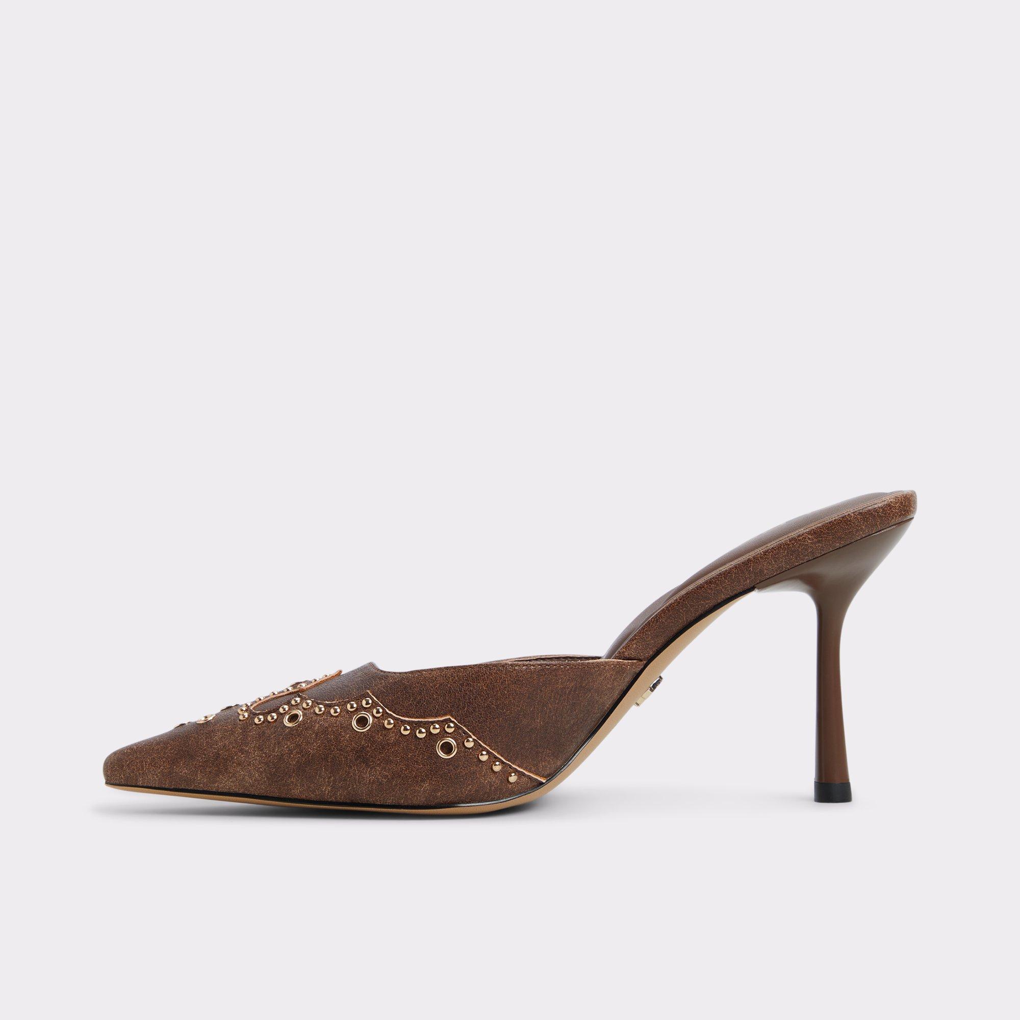 ALDO Amarilla - Women's Mule Slide - Brown, Size 7.5 Product Image
