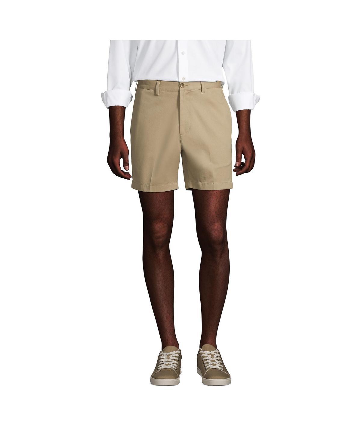 Men's Lands' End Classic-Fit 6-inch No-Iron Chino Shorts, Size: 34, Black Product Image