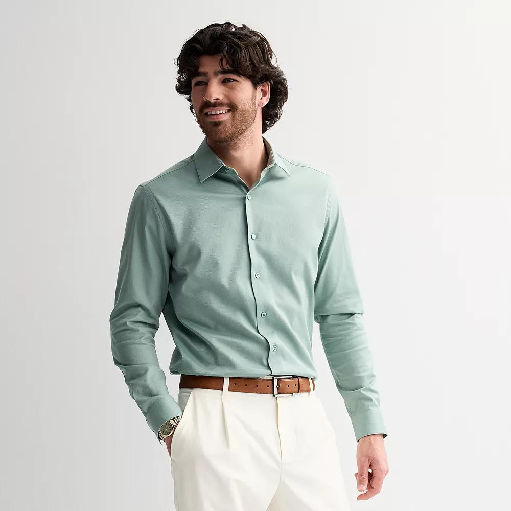 Men's Apt. 9® Premier Flex Regular-Fit Wrinkle Resistant Dress Shirt, Size: Medium-32/33, Gray Geo Dobby Product Image