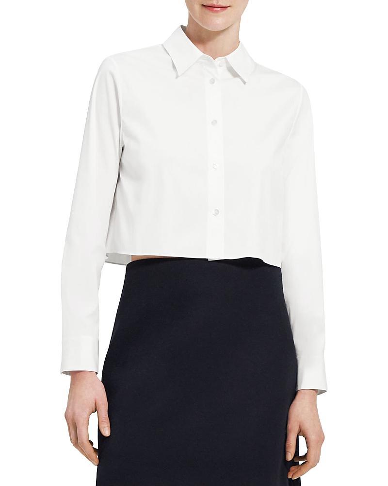 Theory Cropped Button Front Shirt Product Image