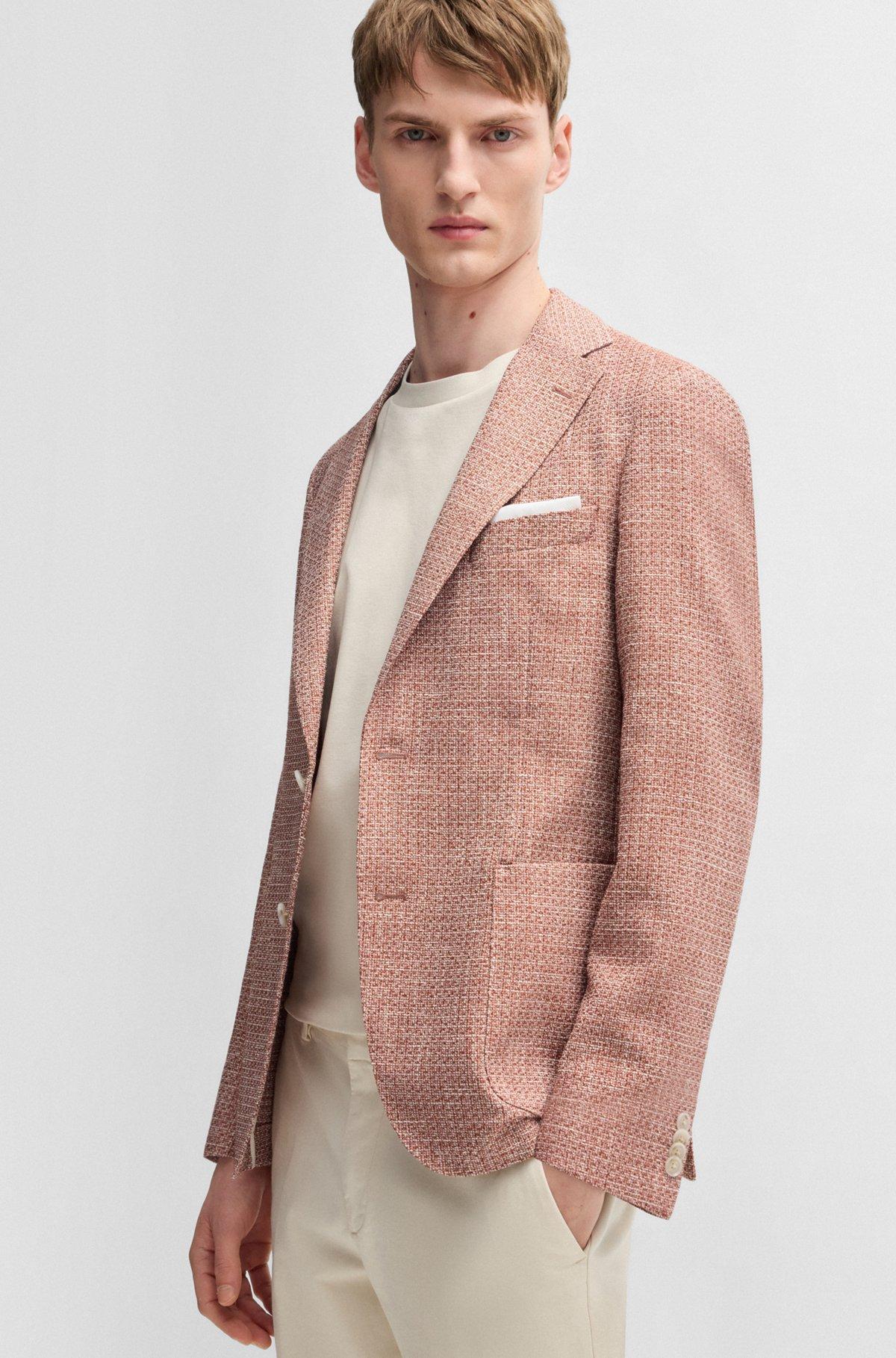 Slim-fit blazer in micro-patterned stretch tweed Product Image