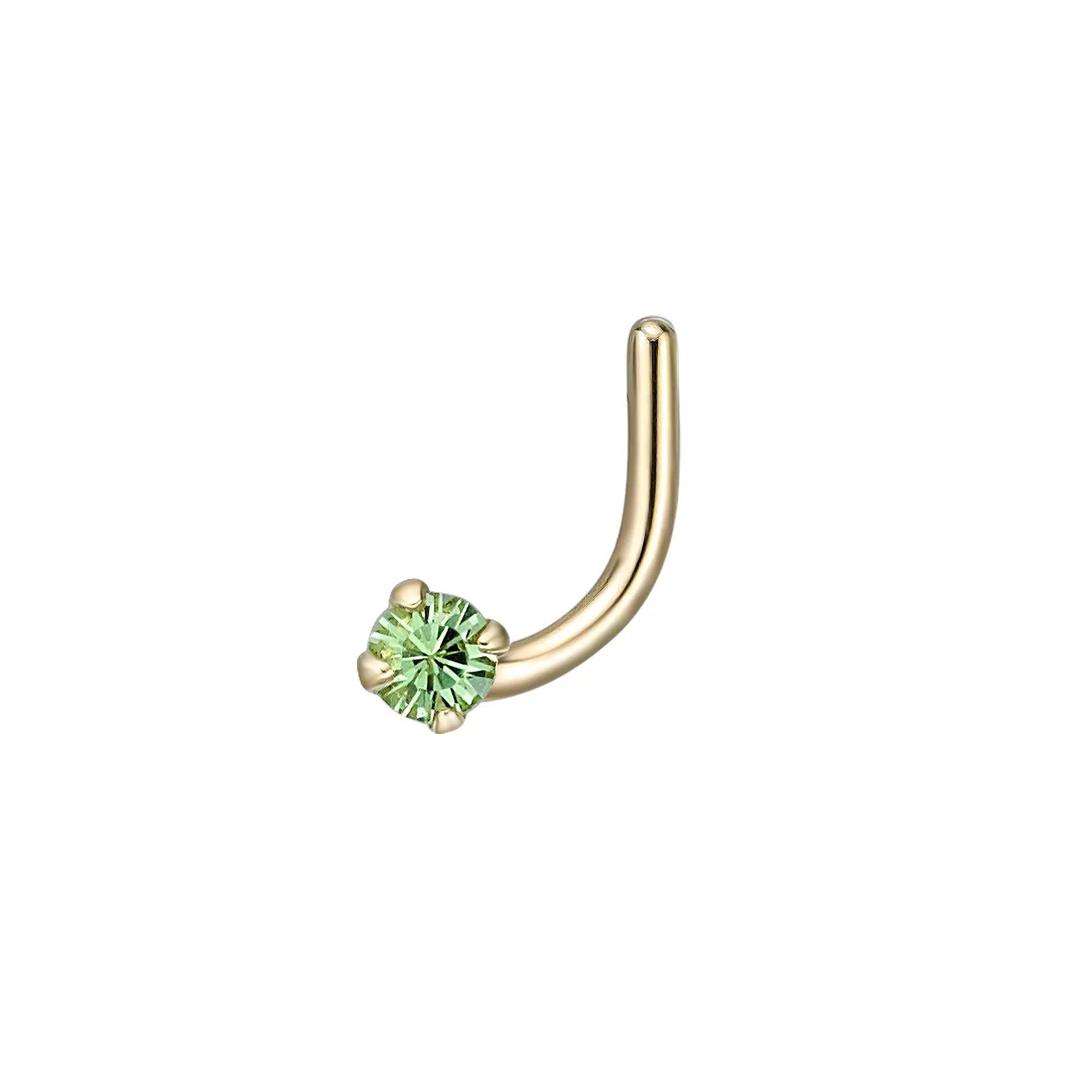 Lila Moon 10k Gold Green Crystal Accent Nose Ring, Women's, Blue Product Image