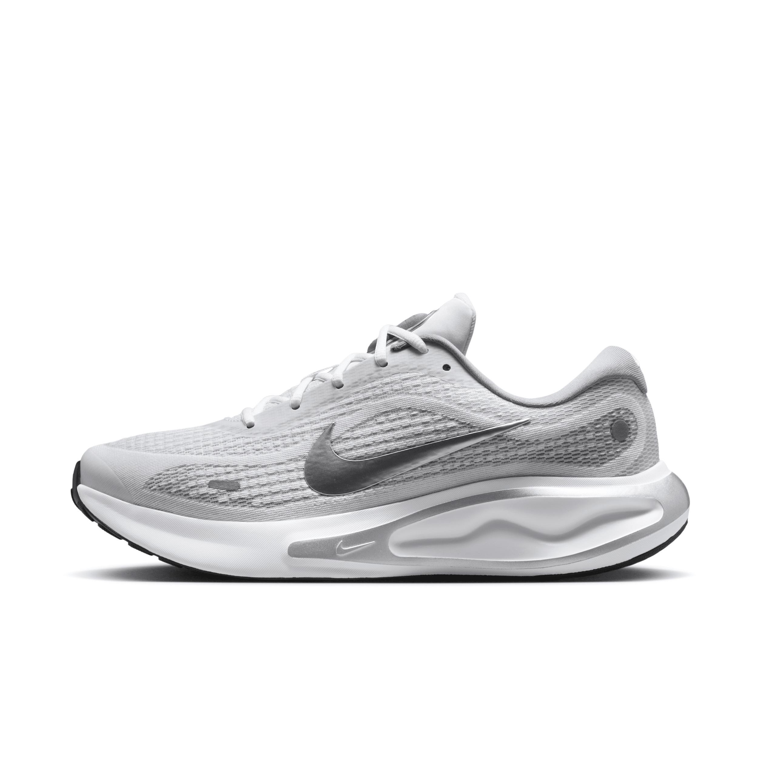 Nike Journey Run Men's Road Running Shoes, Size: 13, White Grey Silver Product Image
