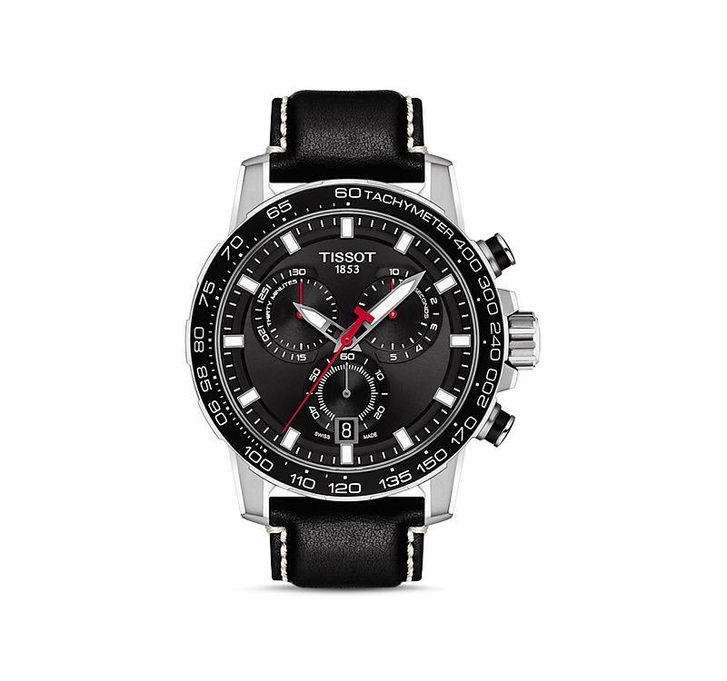 Tissot Supersport Black Leather Strap Chronograph Watch Product Image