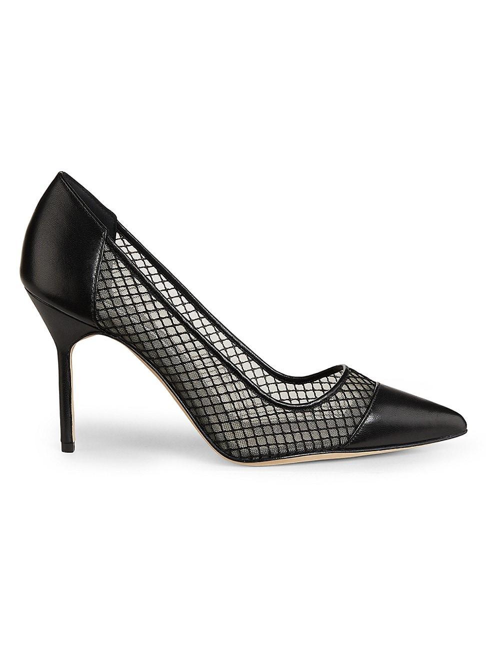 Womens Capcour 90MM Leather & Mesh Pumps Product Image