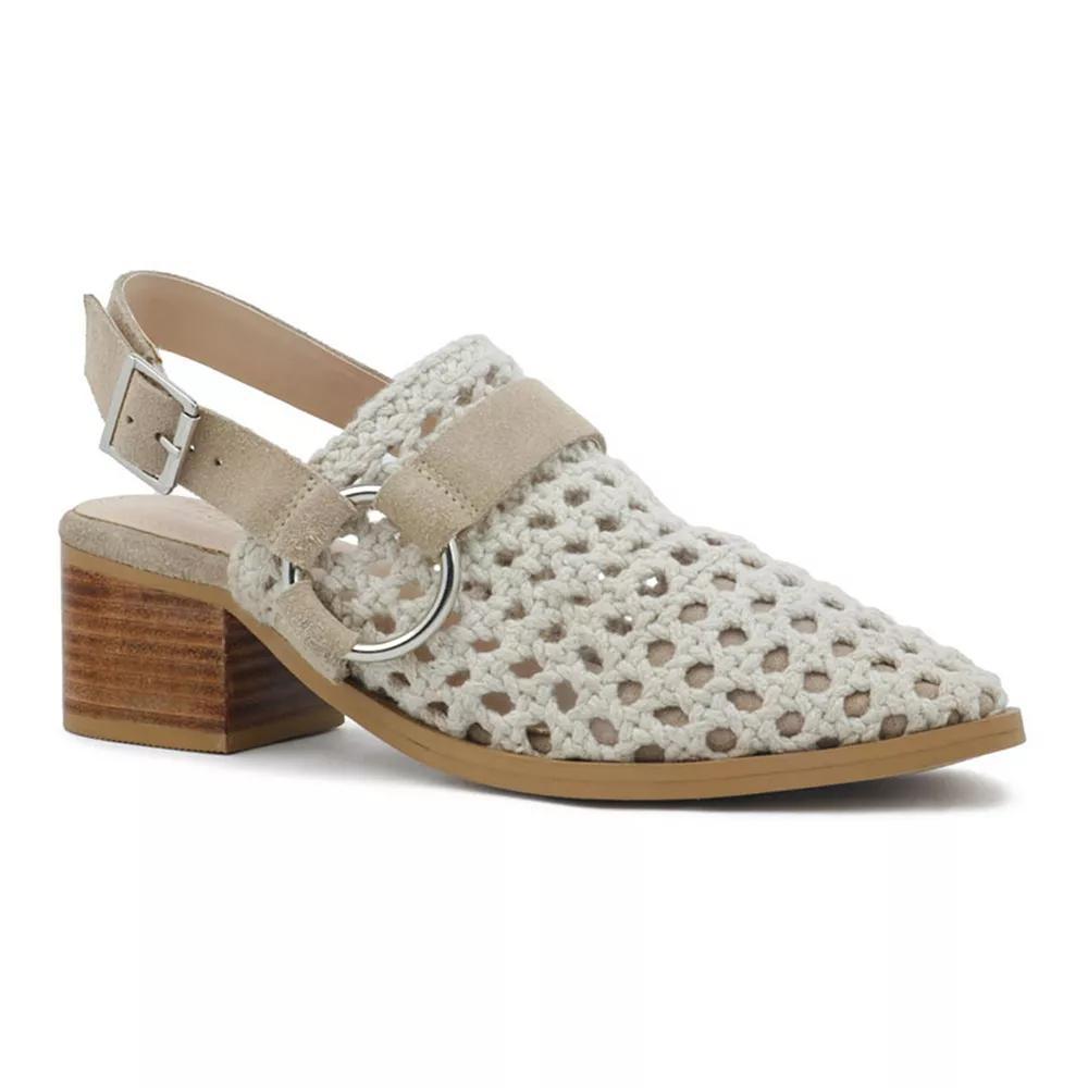 Rag & Co Rosalie Women's Suede Block Heeled Sandals, Size: 8, Off White Product Image