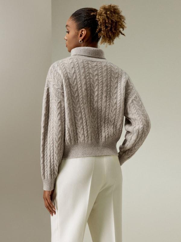Cashmere Cable Knit Jumper Sweater Product Image