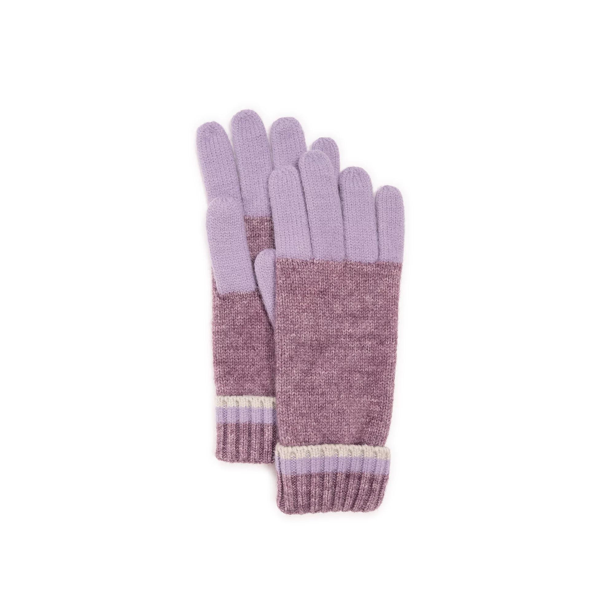 Womens MUK LUKS Ribbed Colorblock Gloves, Soft Purple Product Image